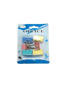Clipsuri metalice Office Cover 5026, 25mm, diverse culori, blister 6 buc