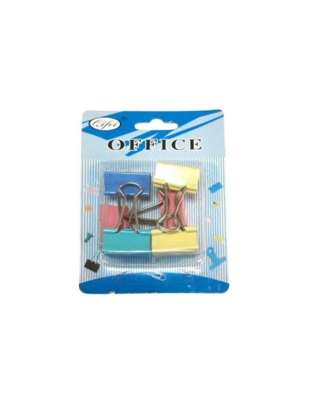 Clipsuri metalice Office Cover 5026, 25mm, diverse culori, blister 6 buc