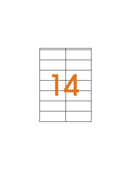 Etichete autocolante Agipa 119008, 14/A4, 105x42mm, permanente, colturi drepte, alb, top 100 coli (1400 etichete)