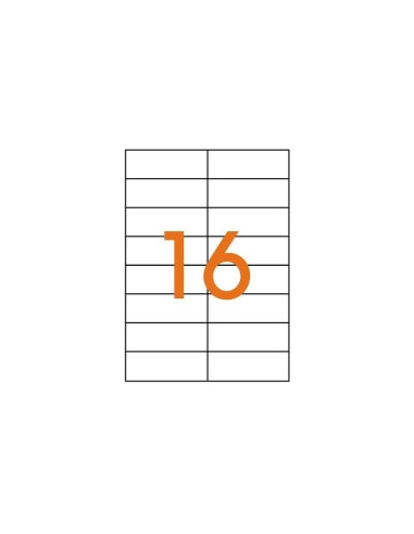 Etichete autocolante Agipa 101133, 16/A4, 105x37mm, permanente, colturi drepte, alb, top 100 coli (1600 etichete)