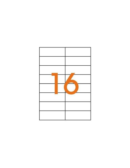 Etichete autocolante Agipa 101133, 16/A4, 105x37mm, permanente, colturi drepte, alb, top 100 coli (1600 etichete)