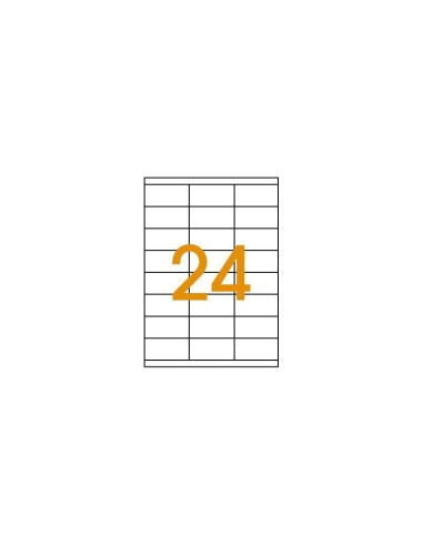 Etichete autocolante Agipa 101118, 24/A4, 70x33.8mm, permanente, colturi drepte, alb, top 100 coli (2400 etichete)