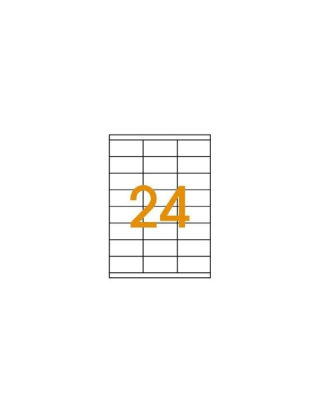 Etichete autocolante Agipa 101127/119006, 24/A4, 70x35mm, permanente, colturi drepte, alb, top 100 coli (2400 etichete)