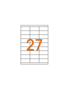 Etichete autocolante Agipa 101122, 27/A4, 70x31mm, permanente, colturi drepte, alb, top 100 coli (2700 etichete) 2