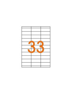 Etichete autocolante Agipa 101128, 33/A4, 70x25mm, permanente, colturi drepte, alb, top 100 coli (3300 etichete) 2