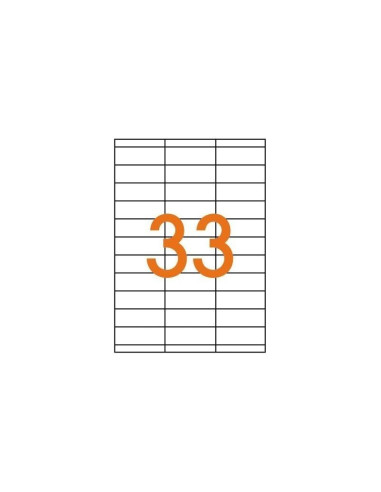Etichete autocolante Agipa 101128, 33/A4, 70x25mm, permanente, colturi drepte, alb, top 100 coli (3300 etichete)