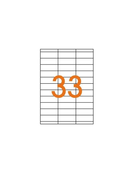 Etichete autocolante Agipa 101128, 33/A4, 70x25mm, permanente, colturi drepte, alb, top 100 coli (3300 etichete)
