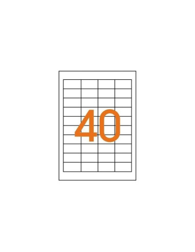 Etichete autocolante Agipa 101114, 40/A4, 48.5x25, permanente, colturi drepte, alb, top 100 coli (4000 etichete)