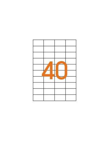 Etichete autocolante Agipa 100984, 40/A4, 52.5x29.7mm, permanente, colturi drepte, alb, top 100 coli (4000 etichete)