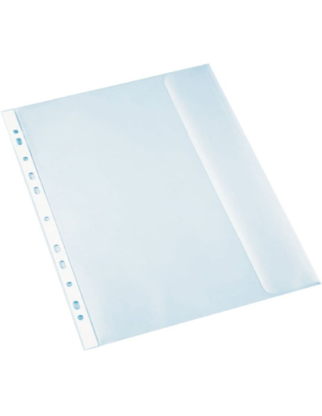 Folie de protectie Noki 4860, A4, portret, 130 microni, plastic, transparent, cu perforatii, cu clapa, set 25 buc