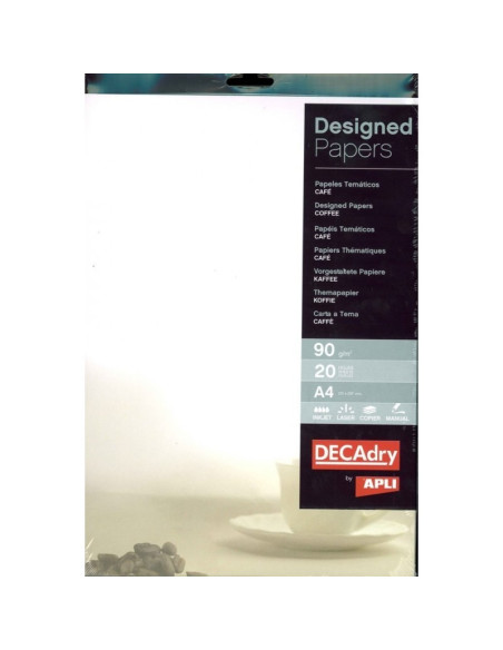 Hartie cu model A4 DECAdry 12125, 90g/mp, model cafe, set 20 coli