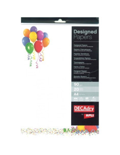 Hartie cu model A4 DECAdry 12455, 90g/mp, model balon, set 20 coli