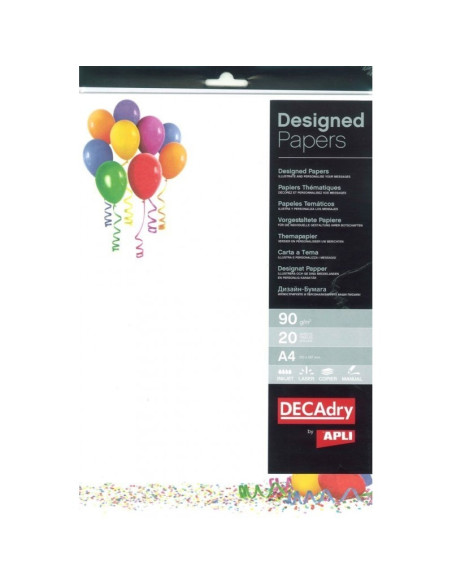 Hartie cu model A4 DECAdry 12455, 90g/mp, model balon, set 20 coli