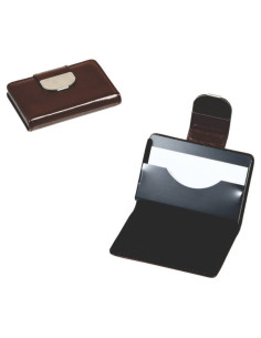Port carti de vizita CNX, imitatie piele, negru