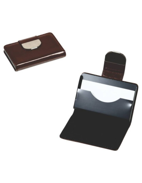 Port carti de vizita CNX, imitatie piele, negru