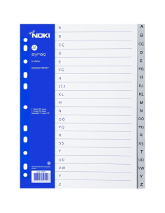 Index plastic alfabetic A-Z Noki 59229ING, A4, portret, gri
