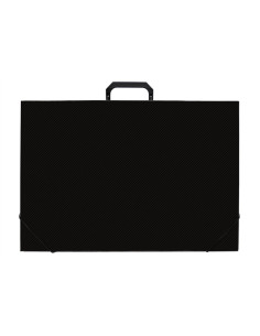 Servieta plastic CNX, cu maner, 50x35x3cm, negru / albastru