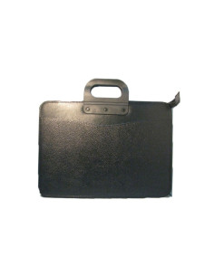 Servieta imitatie piele CNX JS1004, cu fermoar, negru, 2 compartimente