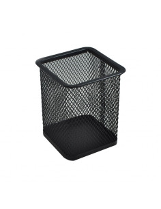 Suport instrumente de scris Office Cover 804, 8x8x10cm, plasa metalica, negru