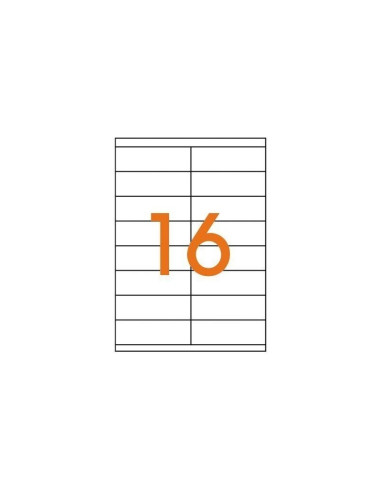 Etichete autocolante Etibox 119753, 16/A4, 105x35mm, permanente, colturi drepte, alb, top 100 coli (1600 etichete)