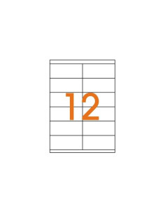 Etichete autocolante Etibox 119774, 12/A4, 105x48mm, permanente, colturi drepte, alb, top 100 coli (1200 etichete) 2