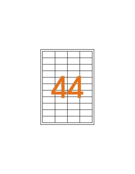 Etichete autocolante Etibox 119771, 44/A4, 48.5x25mm, permanente, colturi drepte, alb, top 100 coli (4400 etichete)