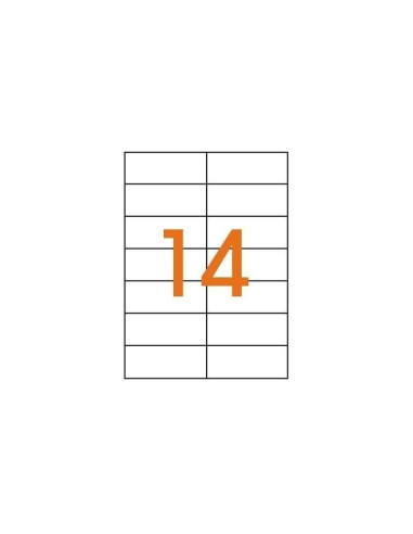 Etichete autocolante Etibox 119756, 14/A4, 105x42mm, permanente, colturi drepte, alb, top 100 coli (1400 etichete)