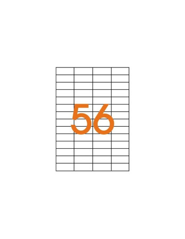 Etichete autocolante Etibox 119772, 56/A4, 52.5x21.2mm, permanente, colturi drepte, alb, top 100 coli (5600 etichete)