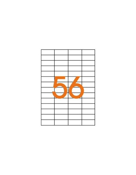 Etichete autocolante Etibox 119772, 56/A4, 52.5x21.2mm, permanente, colturi drepte, alb, top 100 coli (5600 etichete)