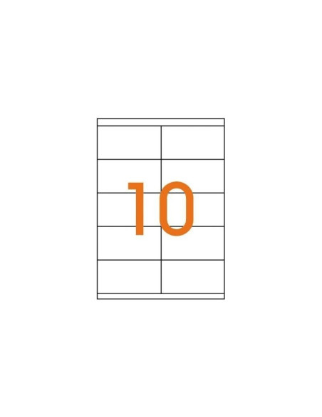 Etichete autocolante Etibox 119768, 10/A4, 105x57mm, permanente, colturi drepte, alb, top 100 coli (1000 etichete)