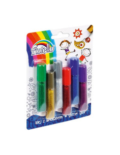 Lipici lichid cu sclipici, 36ml (6x6ml), set 6 culori, Fiorello, GR-BK06B6 / 170-2229