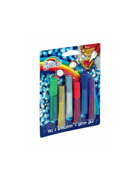 Lipici lichid cu sclipici, 36ml (6x6ml), set 6 culori, Fiorello, GR-BK06B6 / 170-2229