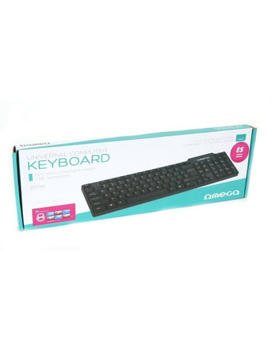 Tastatura Omega Standard OK05T, USB / microUSB, cablu 1.5m, + adaptor microUSB pentru tableta, negru