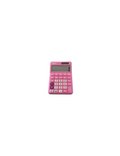 Calculator de birou Noki H-CS001P, 12 digiti, alimentare baterie + solar, ecran inclinat, roz