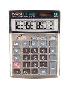 Calculator de birou Noki MC001, 12 digiti, alimentare baterie + solar, ecran inclinat