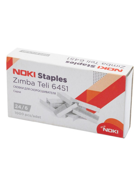 Capse Noki 6451, 24/6, 30 coli, alb/zincat, set 1000 buc