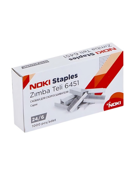 Capse Noki 6451, 24/6, 30 coli, alb/zincat, set 1000 buc