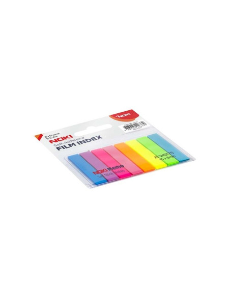 Notes adeziv index Noki 12401, 160 coli, 8x45mm, PVC, 8 culori neon