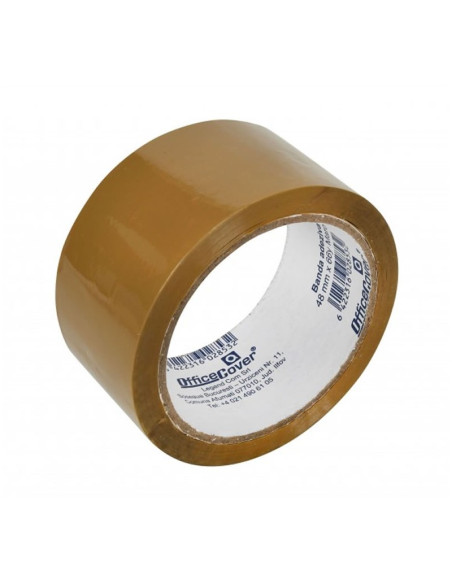 Banda adeziva Office-Cover, pentru ambalare, 48mm x 66yard, maro, acrilic
