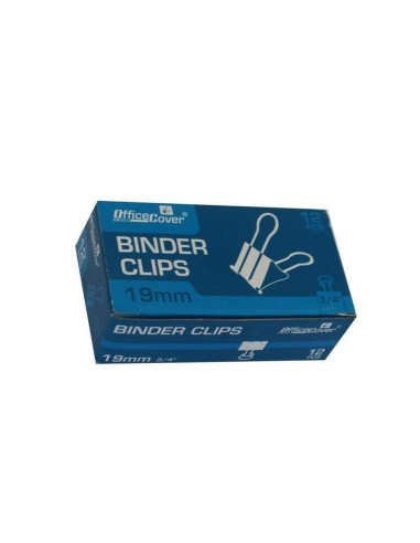 Clipsuri metalice Office Cover RM19, 19mm, negre, cutie 12 buc