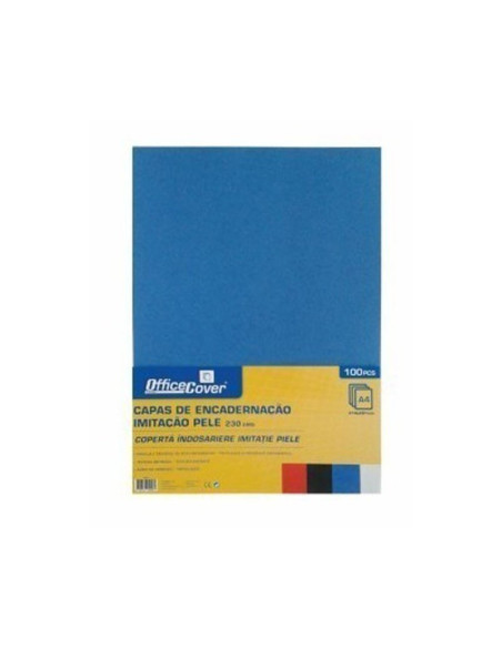 Coperta indosariere A4 Office Cover LG-01, carton albastru, imitatie piele, 230g/mp, top cu 100 coli