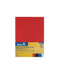 Coperta indosariere A4 Office Cover LG-01, carton rosu, imitatie piele, 230g/mp, top cu 100 coli
