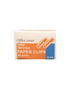 Agrafe birou Office Cover, metalice, 33mm, argintii, cutie 70 buc