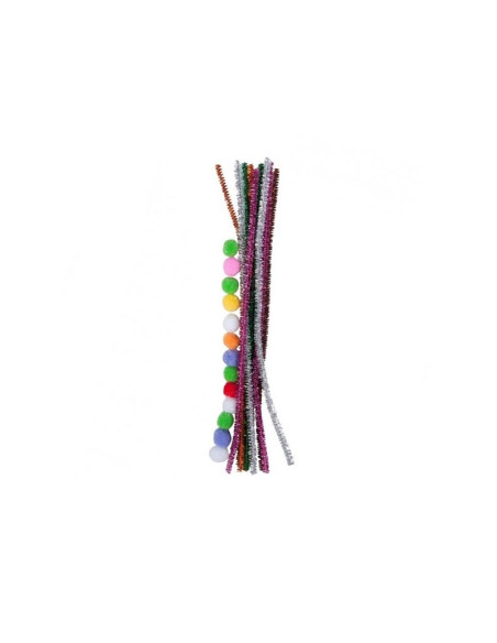 Accesorii creatie - sarma plusata, 18mm, cu Pom Pom, set 25 buc, Colorarte
