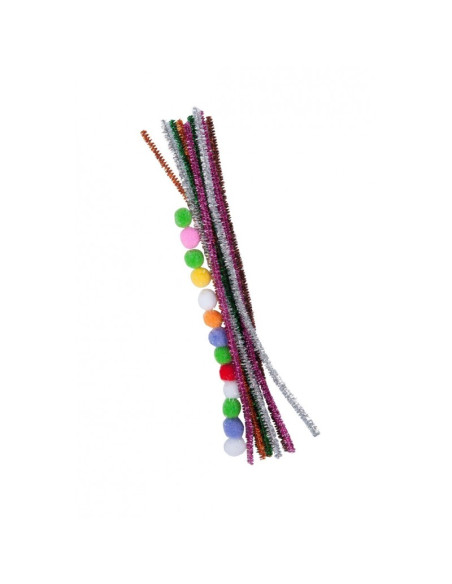 Accesorii creatie - sarma plusata, 18mm, cu Pom Pom, set 25 buc, Colorarte