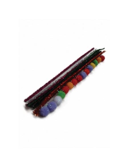 Accesorii creatie - sarma plusata, 18mm, cu Pom Pom, set 25 buc, Colorarte