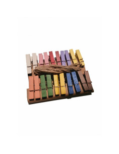 Accesorii creatie - lemn - carlig clasic + sfoara, colorat, 3.5cm, set 20 buc, Colorarte