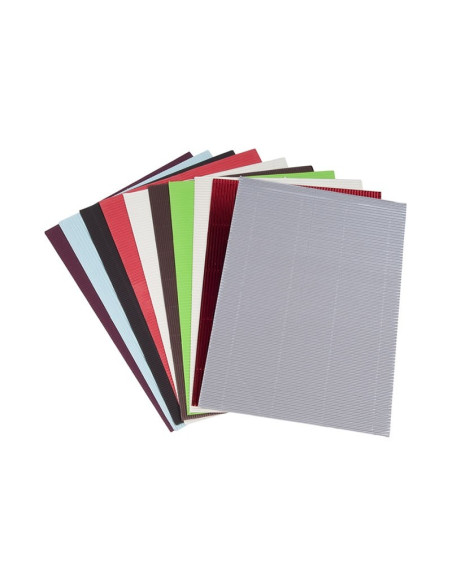 Carton ondulat A4, diverse culori, set 10 coli, Colorarte
