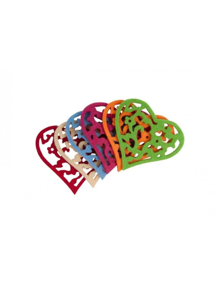 Accesorii creatie - inima fetru, set 6 buc, Colorarte