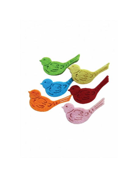 Accesorii creatie - pasare fetru, set 6 buc, Colorarte